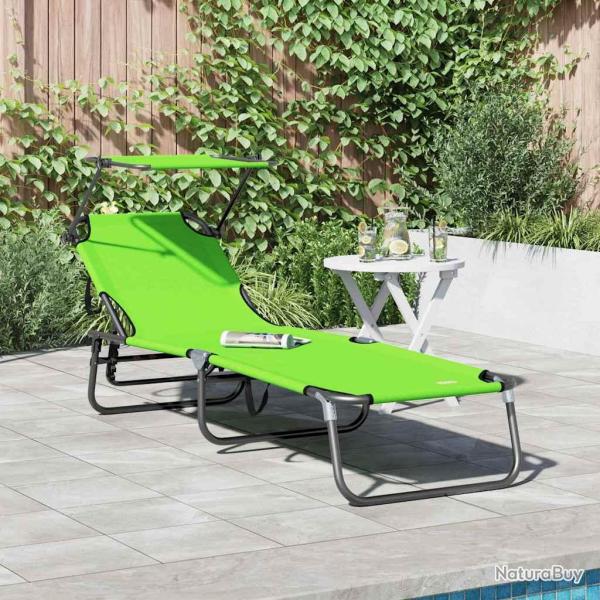 Chaise longue pliante Vert 190 x 57 x 81 cm oxford