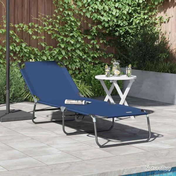 Chaise longue pliante Bleu 188 x 57 x 86,5 cm Polyester
