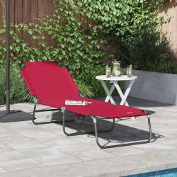 Chaise longue pliante Rouge 188 x 57 x 86,5 cm Polyester