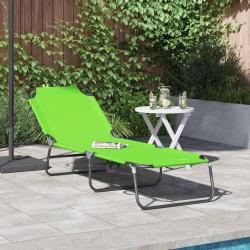 Chaise longue pliante Vert 188 x 57 x 86,5 cm Polyester