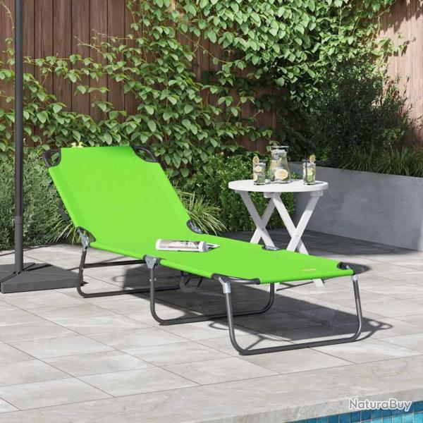 Chaise longue pliante Vert 188 x 57 x 86,5 cm Polyester