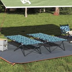 Lit de camping pliant Feuille 2 pcs Foret 206 x 76 x 74 cm