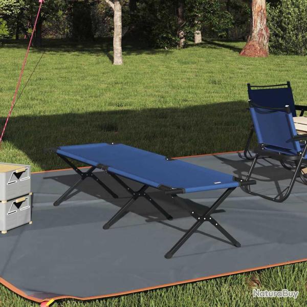 Lit de camping pliant Bleu 193 x 69 x 45 cm Tissu Oxford