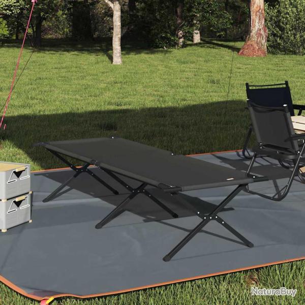 Lit de camping pliant Noir 210 x 80 x 46 cm Tissu Oxford