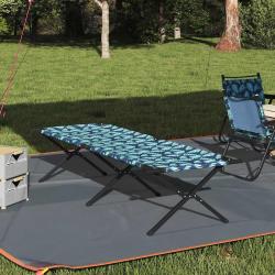 Lit de camping pliant, en tissu Oxford, for&ecirc;t, 210 &times; 80 &times; 46 cm