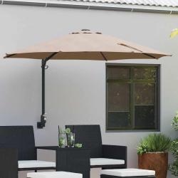Parasol de Taupe 248 x 248 x 148 cm Polyester et Acier