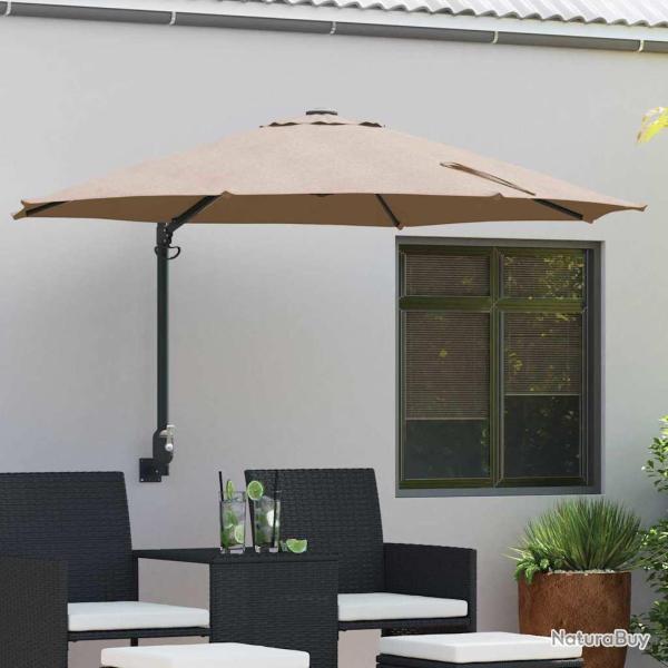 Parasol de Taupe 248 x 248 x 148 cm Polyester et Acier
