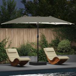 Parasol de Sable et anthracite 385 x 209 x 244 cm