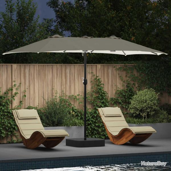 Parasol de Sable et anthracite 385 x 209 x 244 cm