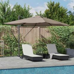 Parasol Taupe 352 x 251 x 265 cm Polyester et Aluminium