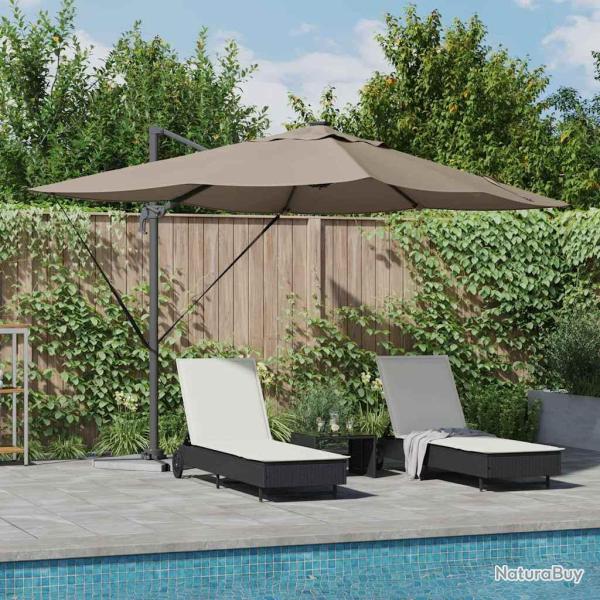 Parasol Taupe 352 x 251 x 265 cm Polyester et Aluminium