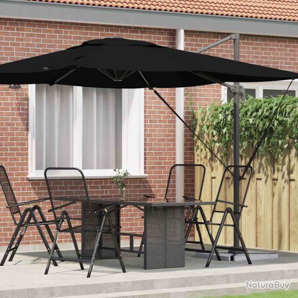Parasol Roma Noir 286 x 284 x 265 cm Aluminium et polyester