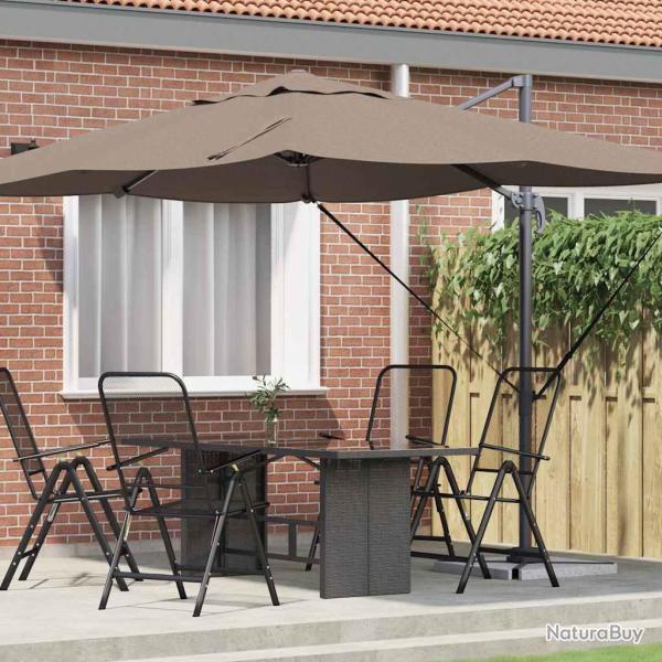 Parasol Taupe 351 x 250 x 260 cm Polyester et Aluminium