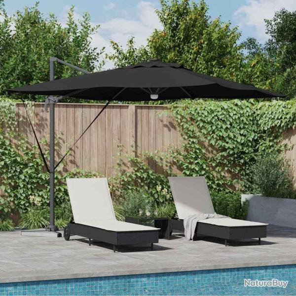 Parasol Roma Noir 286 x 284 x 270 cm Aluminium et polyester