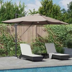 Parasol Taupe 351 x 250 x 253 cm Polyester et Aluminium