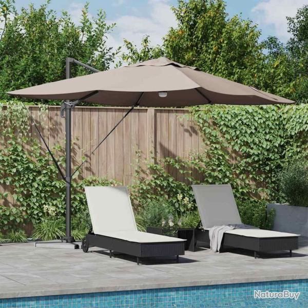 Parasol Taupe 351 x 250 x 253 cm Polyester et Aluminium