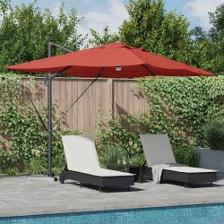 Parasol Terre cuite 351 x 250 x 253 cm Polyester et Aluminium