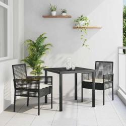 Chaise de 2 pcs Noir 55 x 53 x 85 cm polyrotin