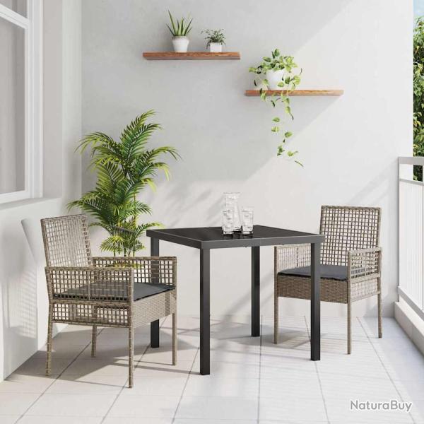 Chaise de 2 pcs Gris 55 x 53 x 85 cm polyrotin