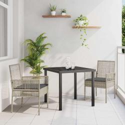Chaise de 2 pcs Gris clair 55 x 53 x 85 cm polyrotin