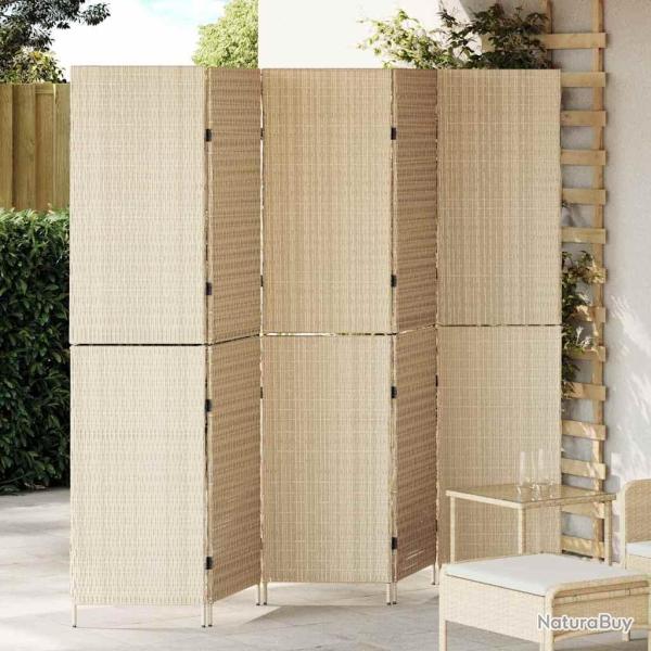 Paravent Beige 242 x 180 cm. polyrotin