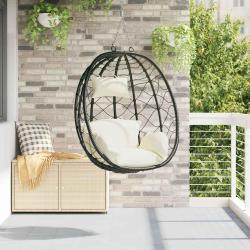 Chaise suspendue Blanc cr&egrave;me 91,5 x 54,5 x 107 cm polyrotin