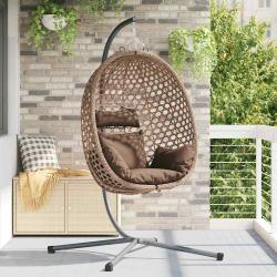 Chaise suspendue Caf&eacute; 104 x 100 x 191 cm polyrotin