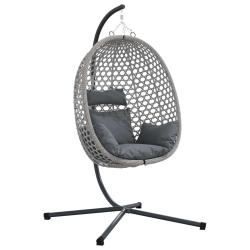 Chaise suspendue anthracite et gris 104 x 100 x 191 cm