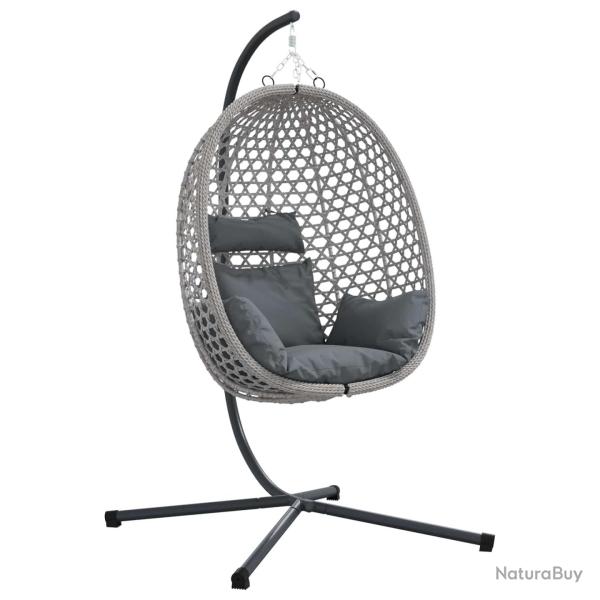 Chaise suspendue anthracite et gris 104 x 100 x 191 cm