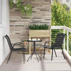 Ensemble bistro de 3 pcs Noir Acier