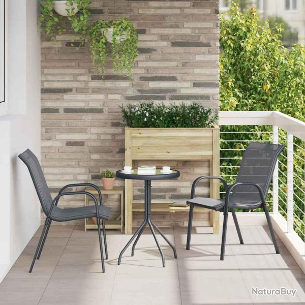 Ensemble bistro de 3 pcs Gris Acier