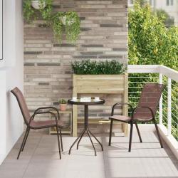 Ensemble bistro de 3 pcs Marron Acier