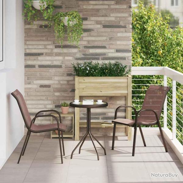 Ensemble bistro de 3 pcs Marron Acier