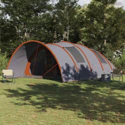 Tente Tunnel 8-Personnes Gris et orange 710 x 460 x 245 cm