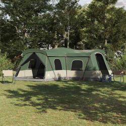 Tente 16 personnes avec toit avec &eacute;vent Vert 680 x 510 x 210 cm