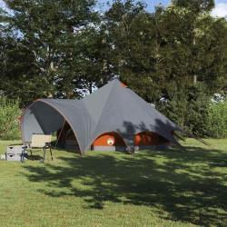Tente Teepee 5 personnes Gris et orange 415 x 415 x 247 cm