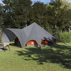 Tente Teepee 9 personnes Gris et orange 502 x 502 x 297 cm