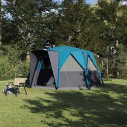 Tente de Campagne 6-Personnes avec toit Bleu 425 x 396 x 222 cm