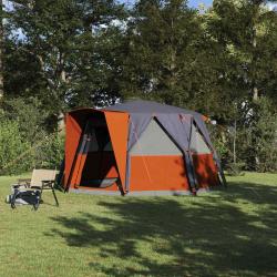 Tente de Campagne 6-Personnes Gris et orange 425 x 396 x 222 cm