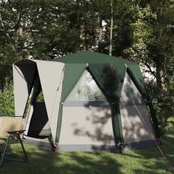 Tente de cabine 3 personnes Vert et blanc 320 x 320 x 203 cm