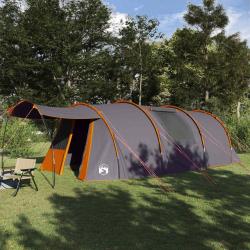 Tente tunnel 4 personnes Gris et orange 740 x 370 x 220 cm