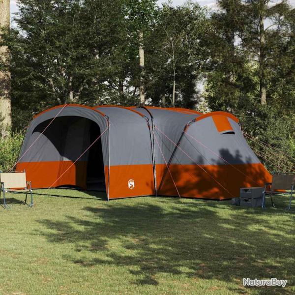Tente familiale 12 personnes Gris et orange 760 x 645 x 230 cm