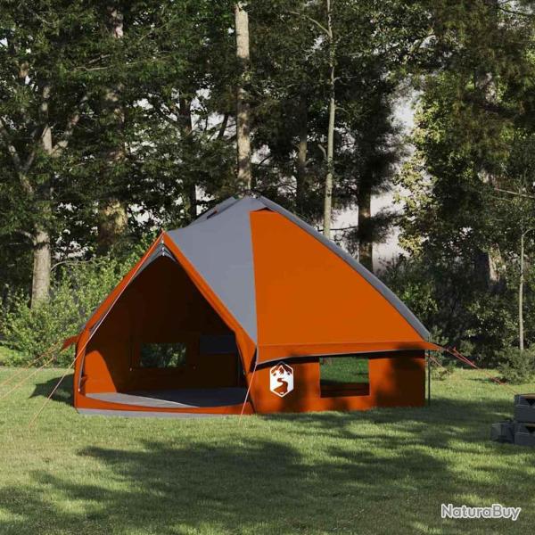 Tente Teepee pour 8 personnes Gris et orange 490 x 410 x 210 cm