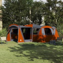 Tente familiale 20 personnes Gris et orange 745 x 700 x 217 cm