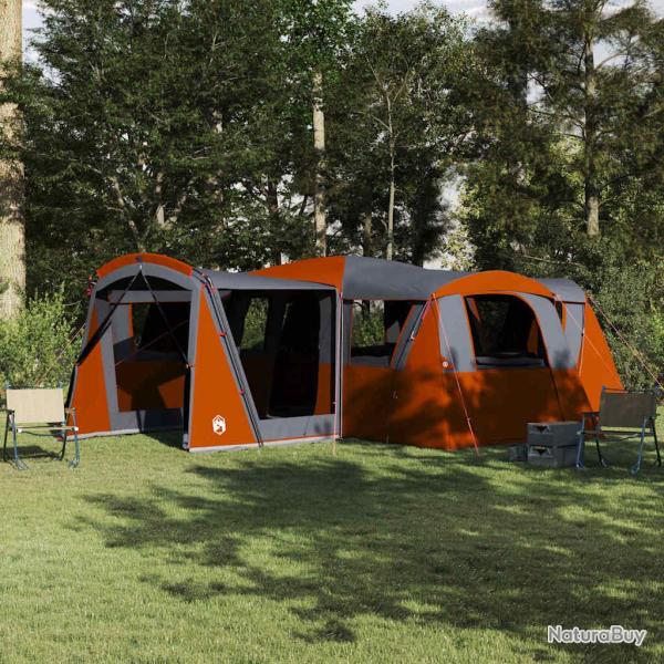 Tente familiale 20 personnes Gris et orange 745 x 700 x 217 cm