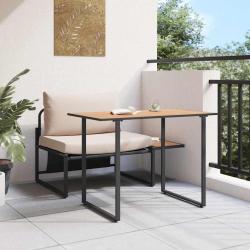 Mobilier de Patio en Acier 2 pcs Taupe Acier