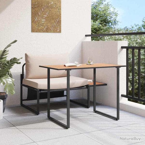 Mobilier de Patio en Acier 2 pcs Taupe Acier