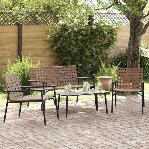 Ensemble de salle � manger pour 4 pcs Marron polyrotin