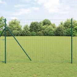 Cl&ocirc;ture Euro Vert 1,5 x 10 m Fer rev&ecirc;tu de PVC