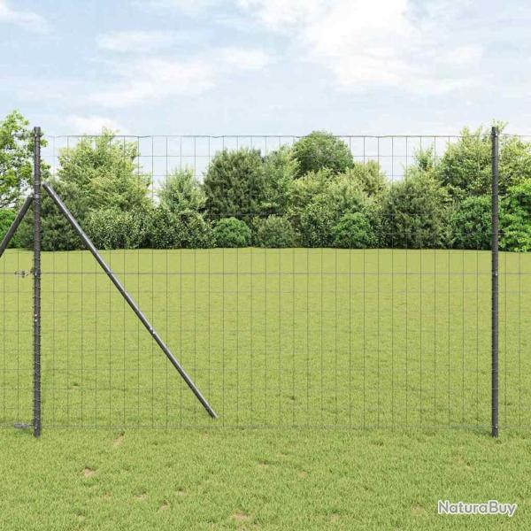 Cl�ture Euro Gris 1.5 x 10 m Fer rev�tu de PVC